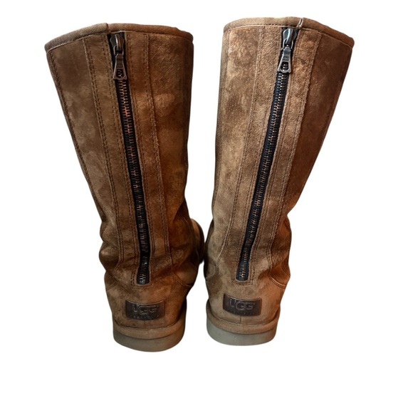 UGG Australia Tan Suede Boots with Zipper Women’s Size 7 - Picture 3 of 9
